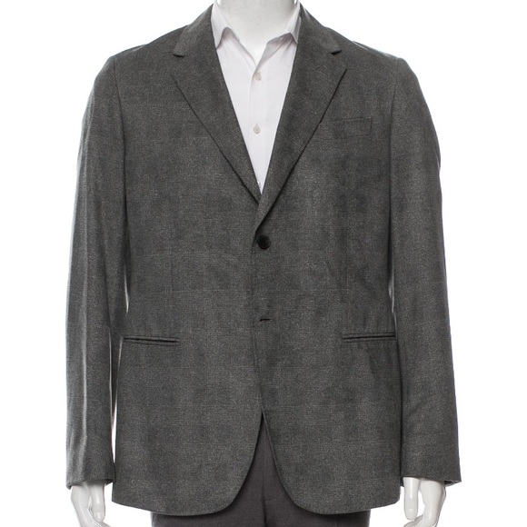 Armani Wool Windowpane Two Button Blazer - Picture 1 of 10